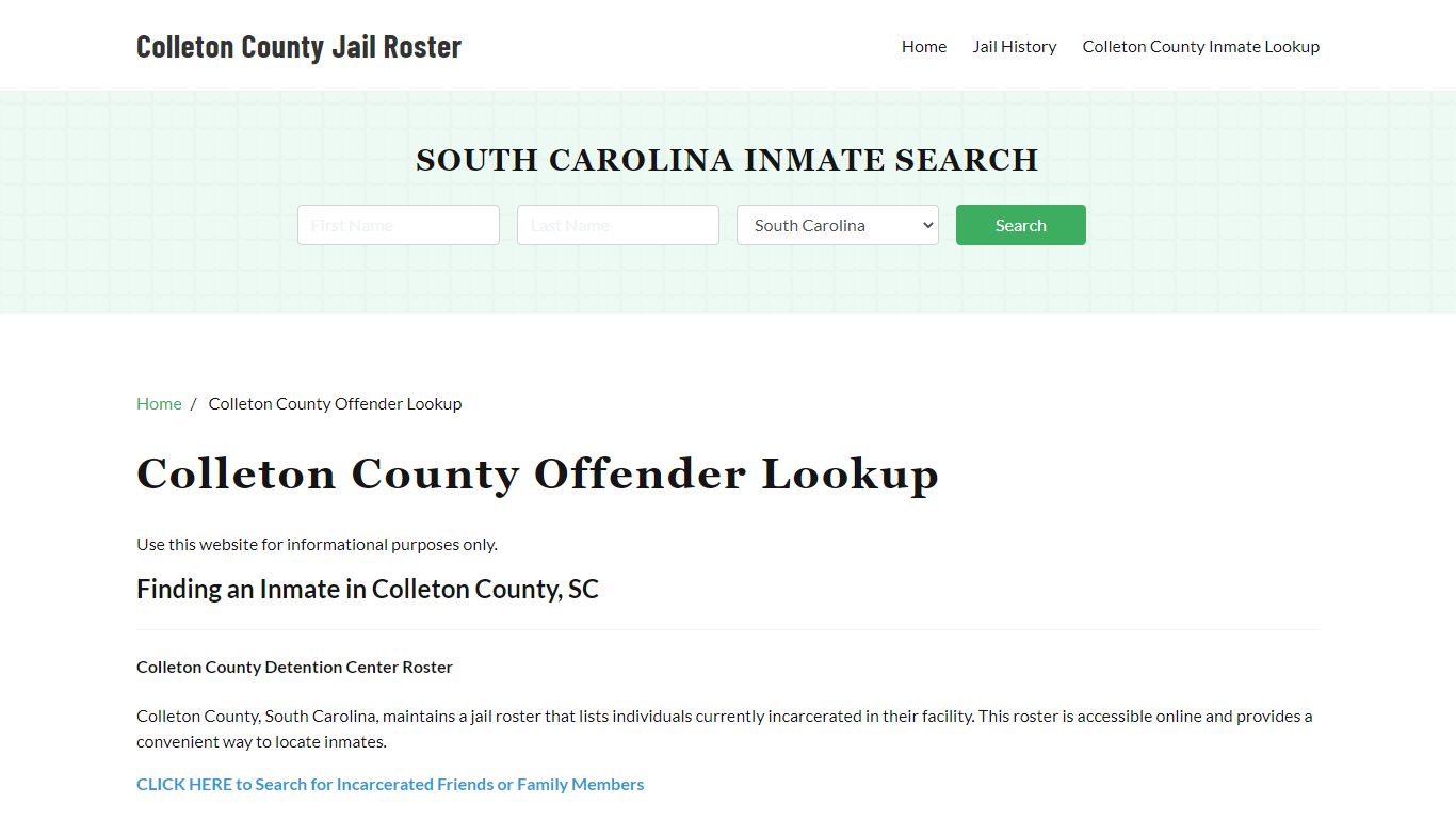 Colleton County Detention Center, South Carolina Inmate ...