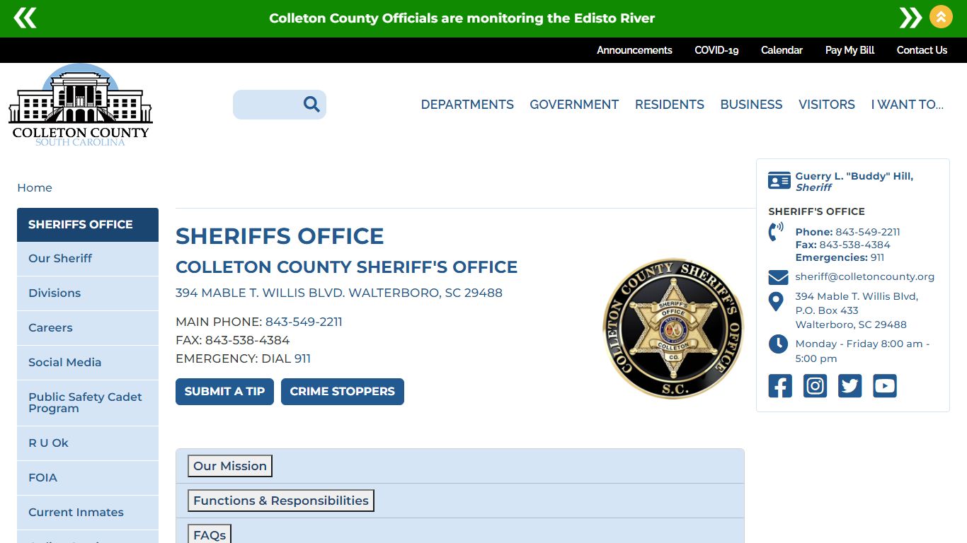 Sheriffs Office - Colleton County, SC